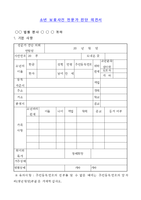 전문가진단의견서 전문가진단의견서